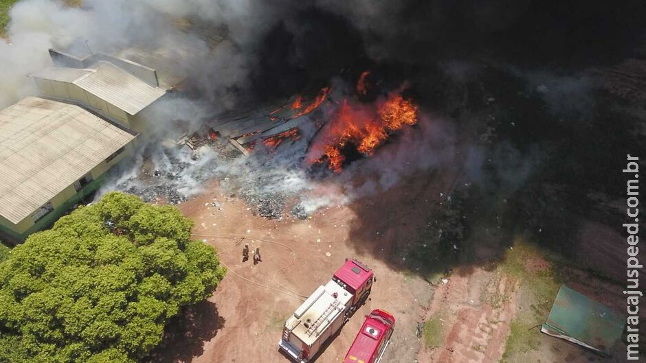 Usina de materiais recicláveis é destruído por incêndio em Bataguassu