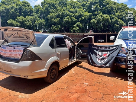 Força Tática e PRF interceptam veículo transportando carga de cigarros na BR-060