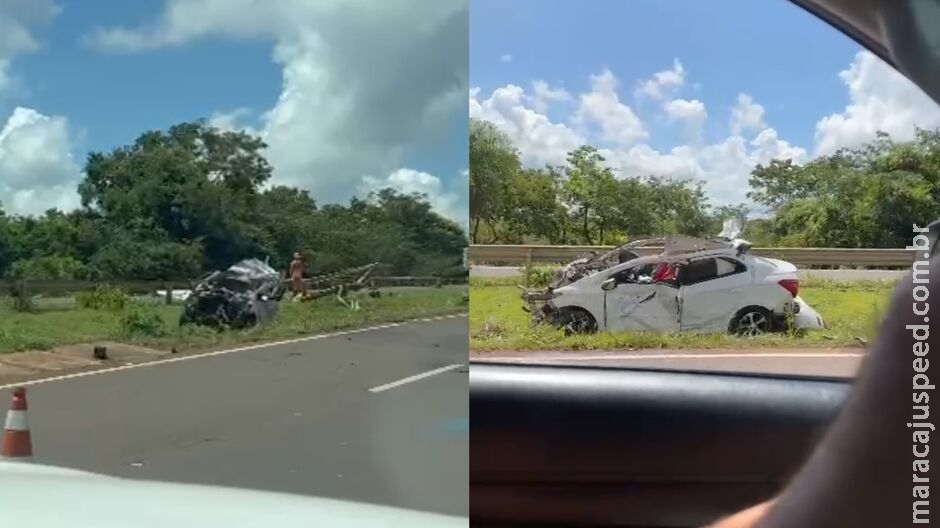 Idoso foi resgatado em estado grave após acidente na BR-163, em Jaraguari 