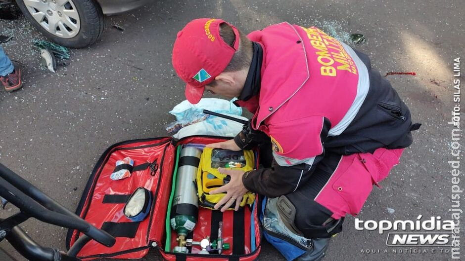 Motociclista sofre fratura grave em batida com carro na Joaquim Murtinho