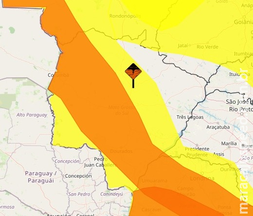 MS tem 53 municípios sob alerta grave de tempestade entre hoje e amanhã