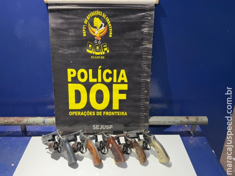 Mulher que seguia para Minas Gerais com cinco armas de fogo é presa pelo DOF em Ponta Porã