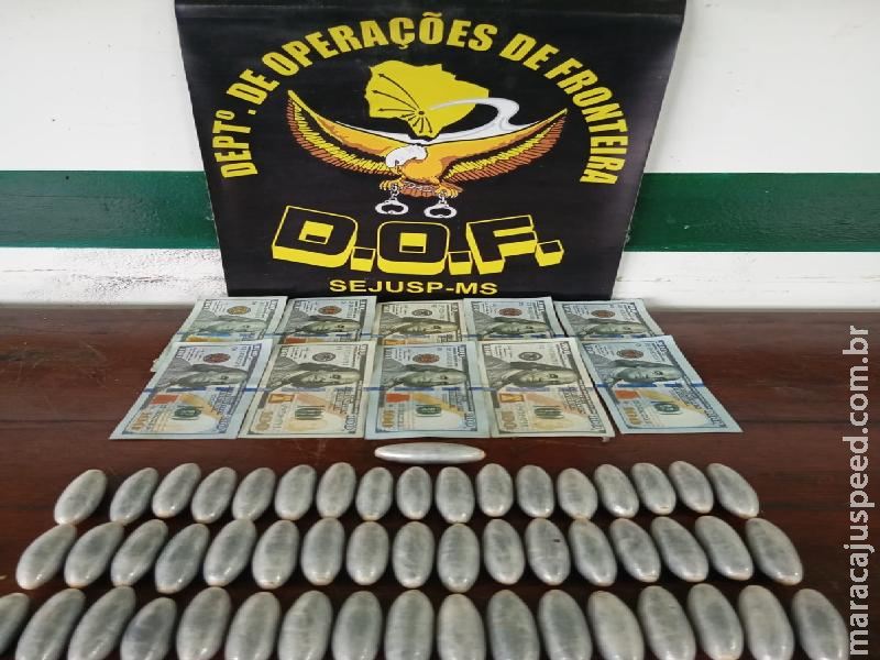 DOF apreende cocaína e dólares falsos em Miranda 