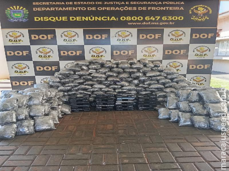 Veículo com mais de 180 quilos de drogas é apreendido pelo DOF em Itahum